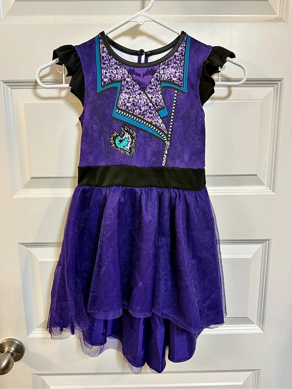 Disney Descendants 3 Mal Costume Dress Girls Purple & Black XS 4/5